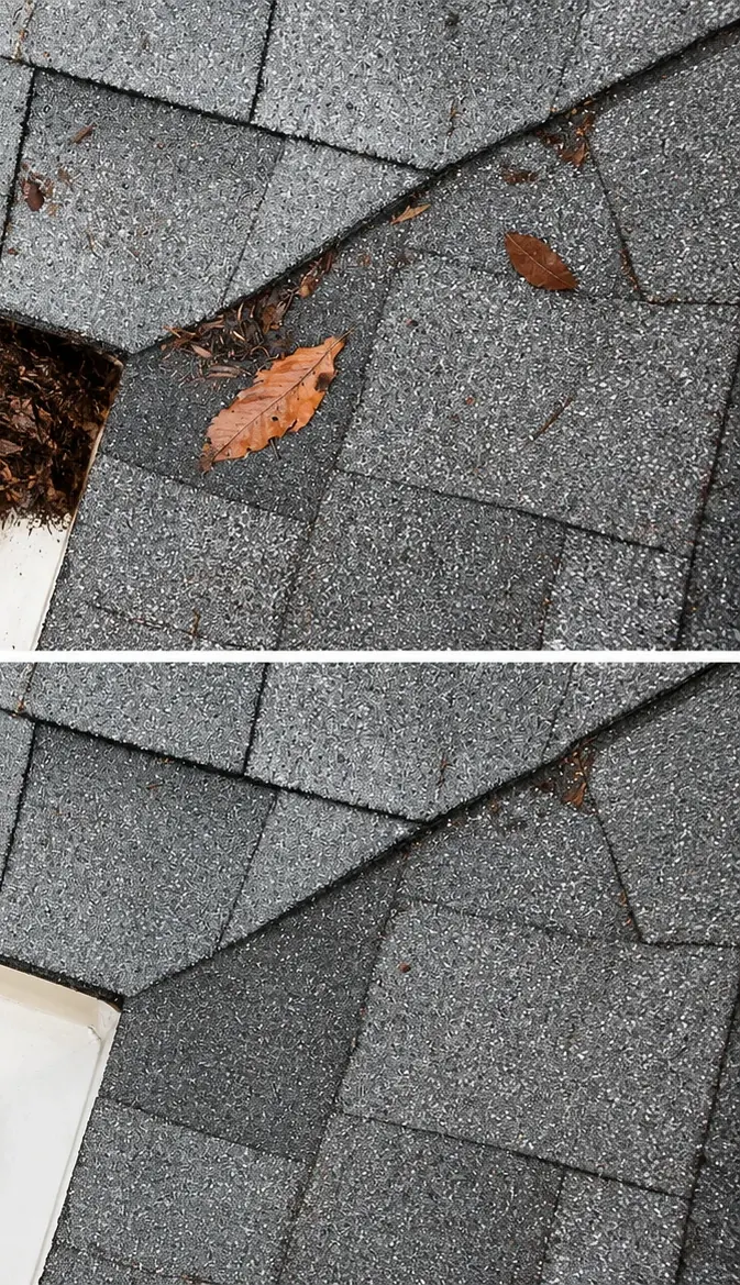 Dry, debris-free gutter run after a downspout flush — Jacksonville gutter cleaners